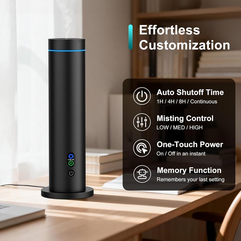 Maromalife Waterless Essential Oil Diffuser with Remote Control and 6 Premium Oils - Black - Image 5