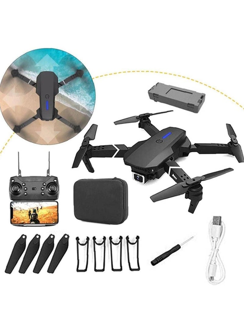 Generic E88 4K HD Drone Single Camera Foldable Aerial drone aircraft for Beginners, 2.4Ghz Real-Time Transmission 360° Roll, Long Battery Life Headless Mode Trajectory Flight One Key Return  - Image 1
