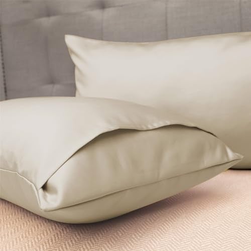 SleepyCat Satin Fabric Pillow Case with Envelope Closure - Pack of 2 | Wrinkle Free | Machine Washable, Dusk Pearl (King Size, 32x20 Inches) - Image 4