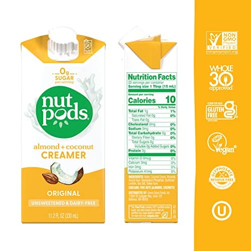 nutpods Original Coffee Creamer - Unsweetened Non Dairy Creamer Made from Almonds and Coconuts - Keto Creamer, Whole30, Gluten Free, Non-GMO, Vegan, Sugar Free, Kosher (4-Pack) - Image 2