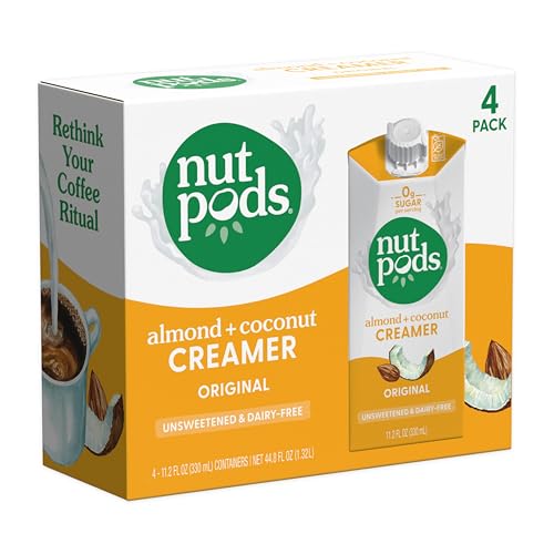 nutpods Original Coffee Creamer - Unsweetened Non Dairy Creamer Made from Almonds and Coconuts - Keto Creamer, Whole30, Gluten Free, Non-GMO, Vegan, Sugar Free, Kosher (4-Pack) - Image 1