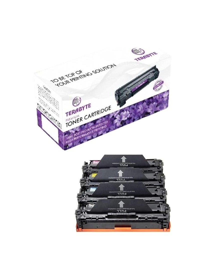 Terabyte 304A Compatible Toner Cartridge Replacement for 304A CC530A CC531A CC532A CC533A (1 Black, 1 Cyan, 1 Magenta, 1 Yellow, 4 Pack) - Image 1