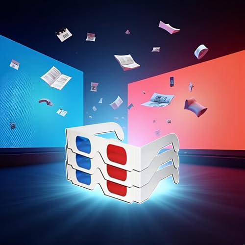 Sluswallow 3 Pcs Unisex 3D Stereo Glasses Foldable 3D Cardboard Glasses for Films, TV, Magazines and More Clever and Attractive, Accessories - Image 3