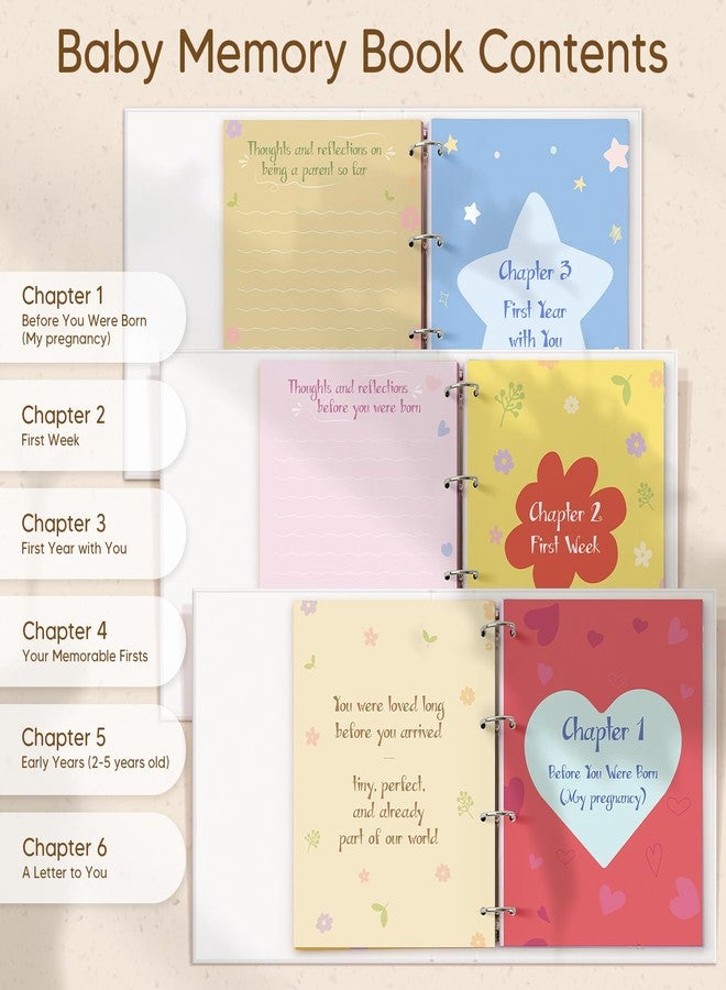 Kasfalci Pregnancy Journal for First Time Moms - LARGE-SIZED 11.5" x 13" Baby Memory Book Keepsake for Boy Girl - Timeless First 5 Year Baby Book - New Mom To Be Gift Neutral Journal Scrapbook Photo Album - Image 3