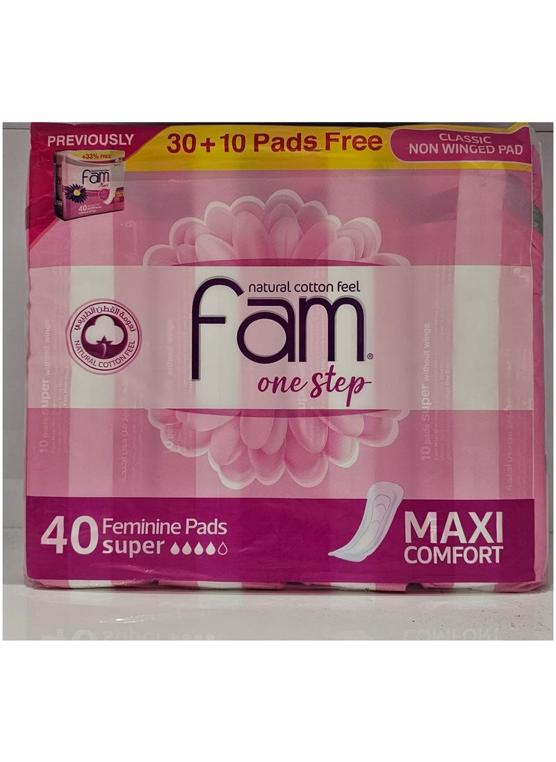 Fam One Step Sanitary Pads 40 Pads  - Image 1