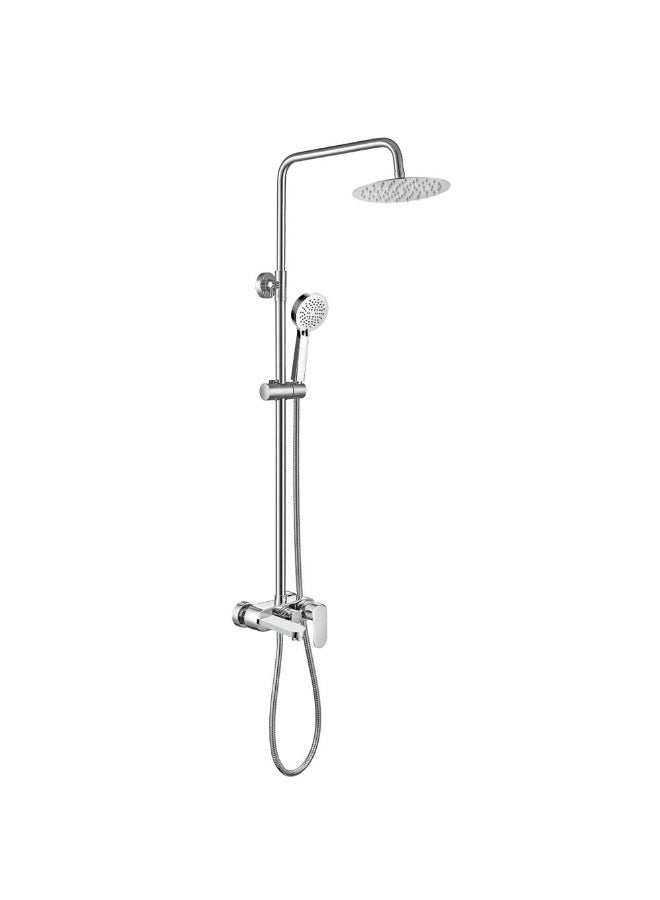 Milano Lira Rain Shower Column-Complete Set, Chrome, Metal with Brass, Bathroom Shower Fixture For Daily Bathing, With 5 Years Warranty - Image 1