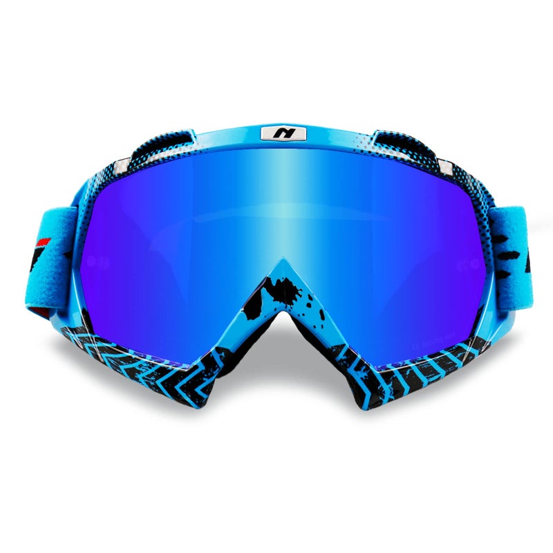 NENKI Dirt Bike Goggles for Adults Youth OTG Riding Goggles for MX ATV Motorcycle AntiFog Blue Lens UV400 Protection - Image 2