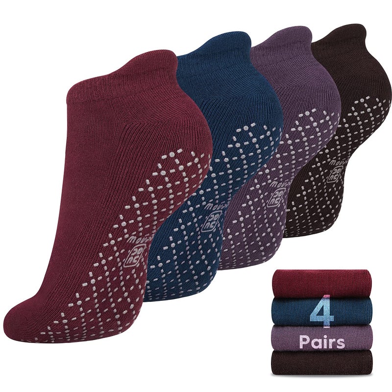 unenow Unisex Non Slip Socks with Grips Cushion for Yoga Pilates Barre Home & Hospital - Image 2