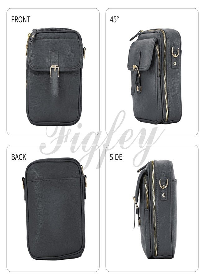 Figfey Leather Crossbody Bags for Women Travel Small Crossbody Purse Anti Theft Waterproof Bum Bag with Built in Wallet - Image 5
