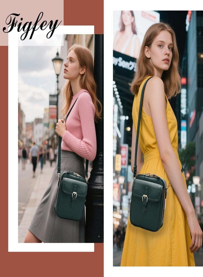 Figfey Leather Crossbody Bags for Women Travel Small Crossbody Purse Anti Theft Waterproof Bum Bag with Built in Wallet - Image 2