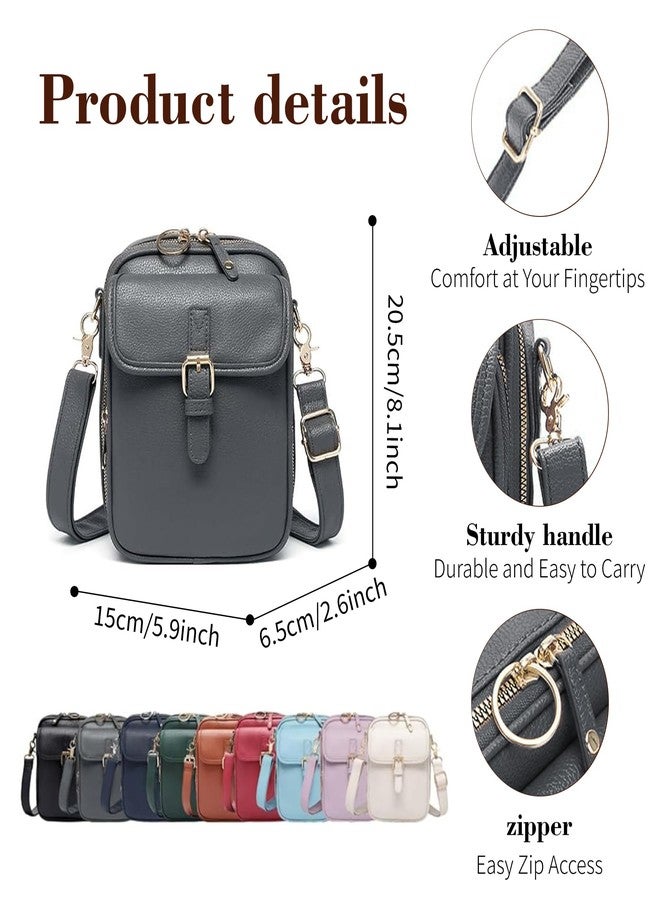 Figfey Leather Crossbody Bags for Women Travel Small Crossbody Purse Anti Theft Waterproof Bum Bag with Built in Wallet - Image 4