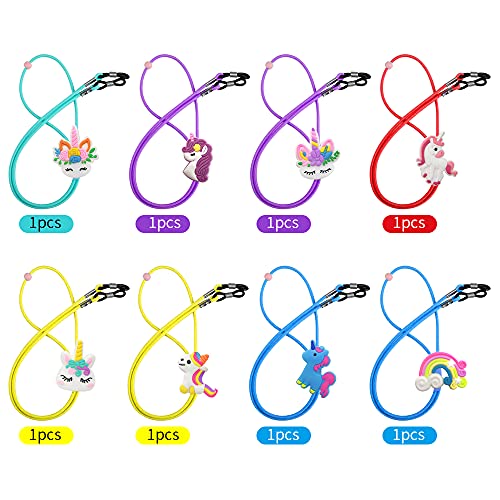 ZXSWEET 8PCS Kids Glasses Strap Unicorn Rainbow Adjuster Stretchy Eyeglass Strap for Girls Boys - Image 4