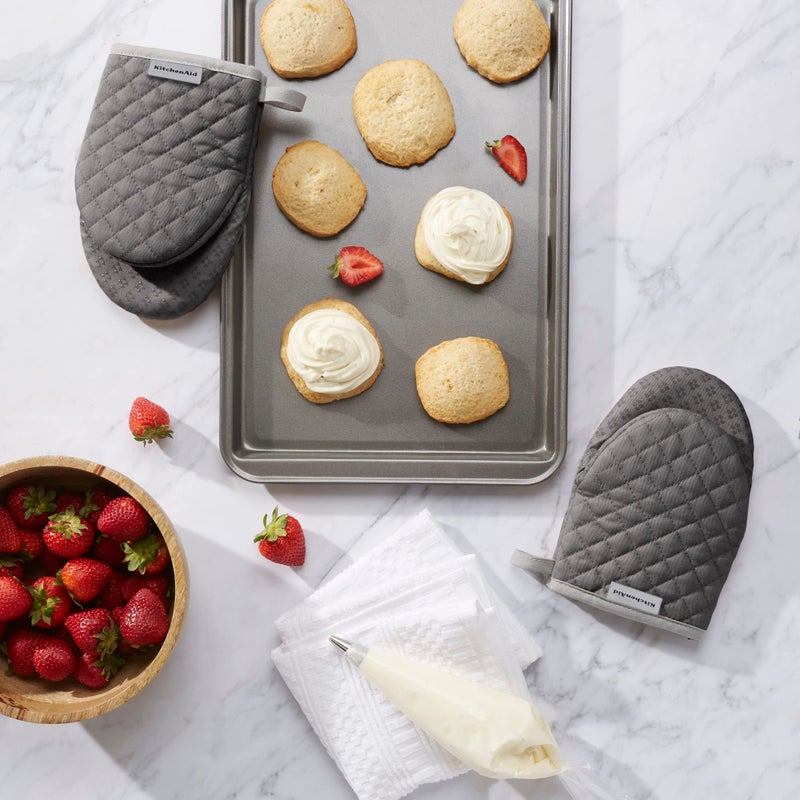 KitchenAid Asteroid Mini Oven Mitt  5.5""x8""  Charcoal Grey 2 Count - Image 2