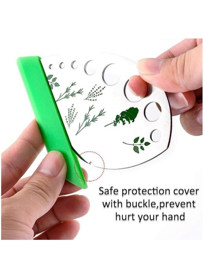 Herb Stripper, Green 9 holes Stainless Steel Kitchen Herbs Leaf Stripping Tool, Metal Herb Peeler for Kale, Collard Greens, Thyme, Basil, Rosemary Stripper