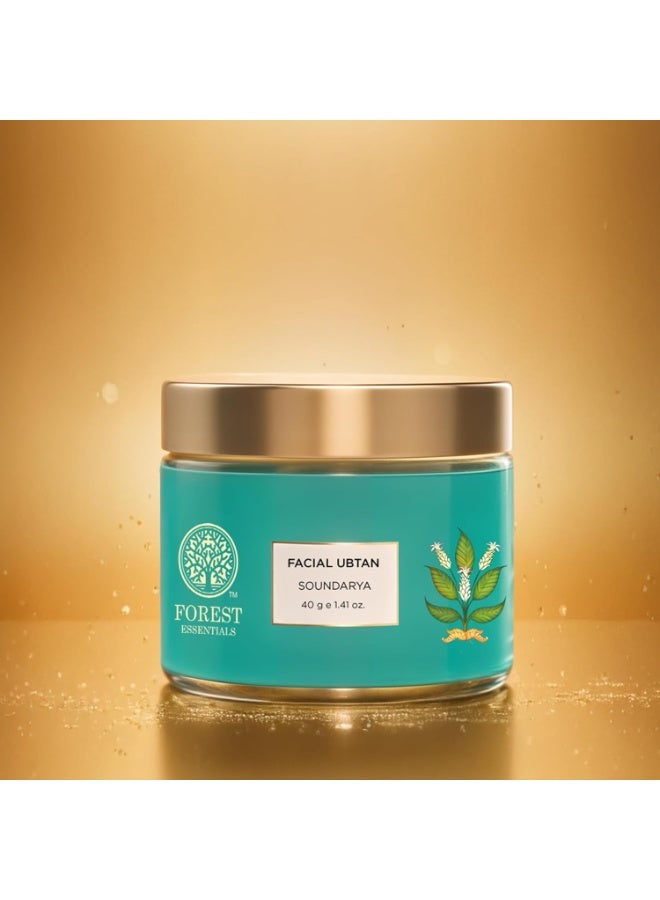 Forest Essentials Facial Ubtan Soundarya | Ayurvedic Brightening Face Scrub | Gentle Exfoliation with Turmeric, Saffron & Rose | For Glowing Skin - Image 2