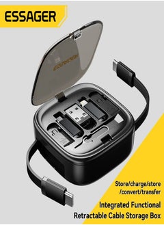 ESSAGER Essager 4 in 1 USB C To USB C Cable PD 60W Fast Charging Data Cord for iPhone Xiaomi Type C Micro, 1 meter long cable With Storage Box and a phone stand  - Image 1