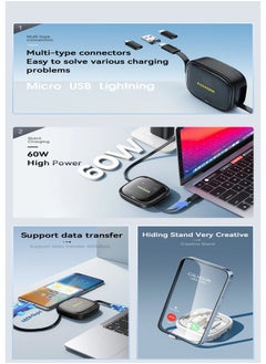 ESSAGER Essager 4 in 1 USB C To USB C Cable PD 60W Fast Charging Data Cord for iPhone Xiaomi Type C Micro, 1 meter long cable With Storage Box and a phone stand  - Image 3