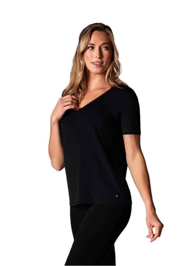 TAVI EVERYDAY V-NECK TEE EBONY - Image 2