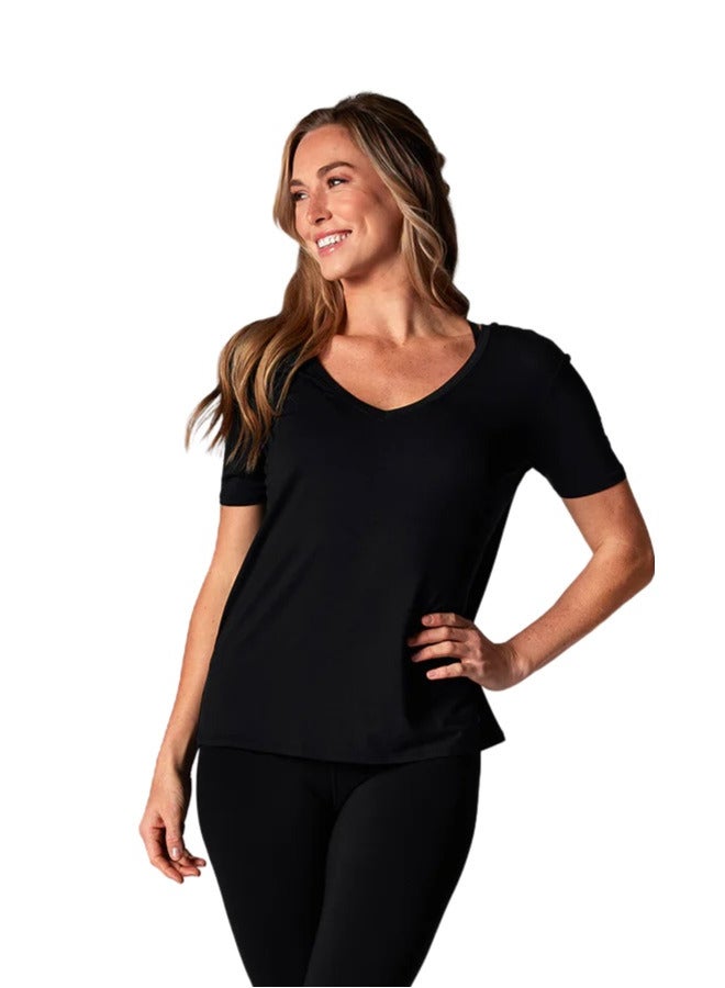 TAVI EVERYDAY V-NECK TEE EBONY - Image 1