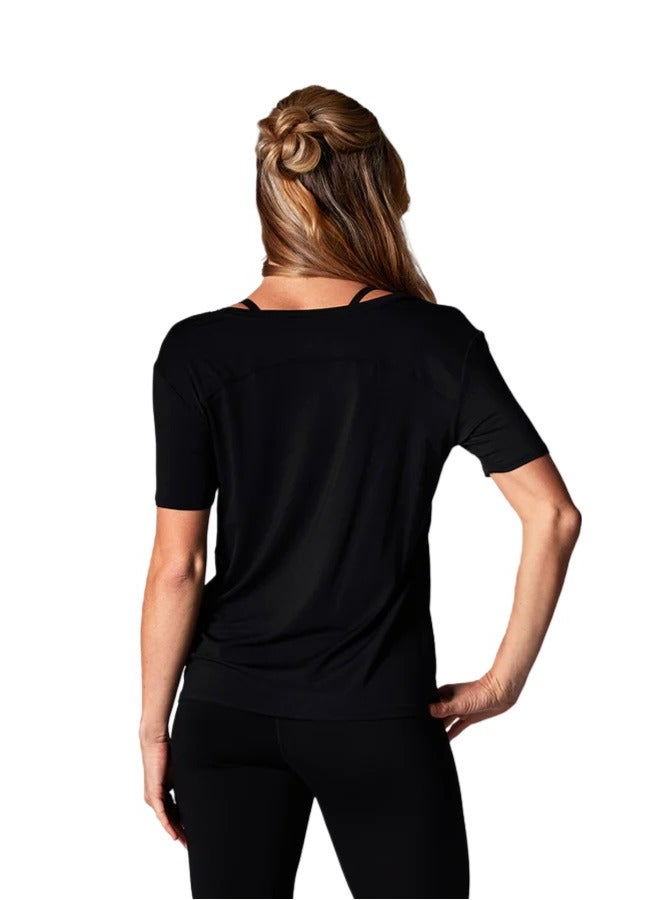 TAVI EVERYDAY V-NECK TEE EBONY - Image 3