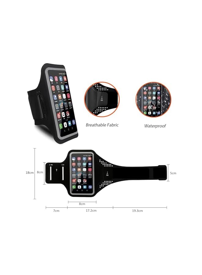 Green Tiger Running Phone Holder, Sporting Cell Phone Armband for iPhone 15/14 Pro/ 14 Pro Max, All Models up to 6.5" Phone Strap with Key pouch and Headphone slots, Running Armband for Jogging, Cycling, Hiking - Image 5