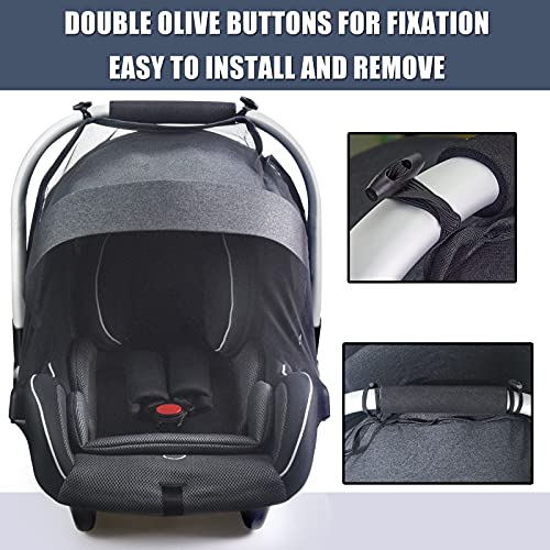 Sysmie Baby Mosquito Net for Infant Car Seats,Infant Stroller and Bassinets, Carrier,Breathable with Elastic Netting for Easy Fitting, Portable Durable & Long Lasting Infant Insect Shield Netting (Black - Image 2