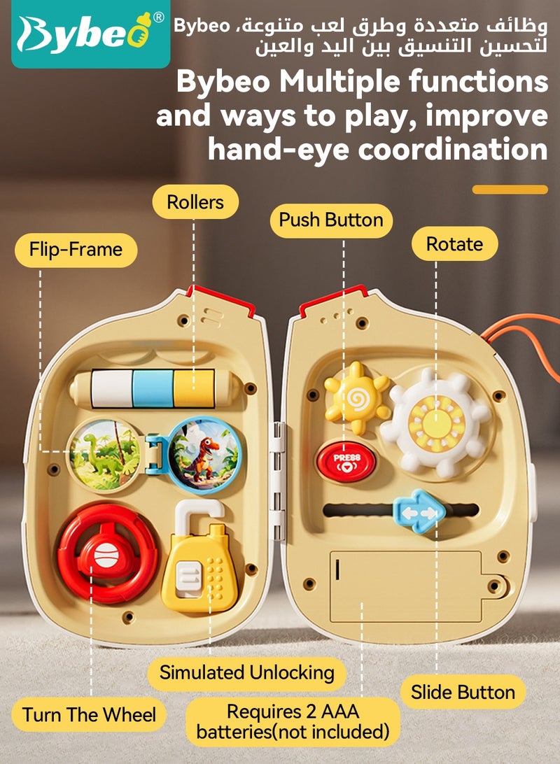 بيبو لوحة نشاط مونتيسوري 2 في 1، لعبة حسية للأطفال الصغار، لعبة موسيقية للرضع، لعبة تعليمية للتعلم، لعبة هاتف للسفر للأطفال من عمر 1 إلى 3 سنوات للأولاد والبنات - Image 4