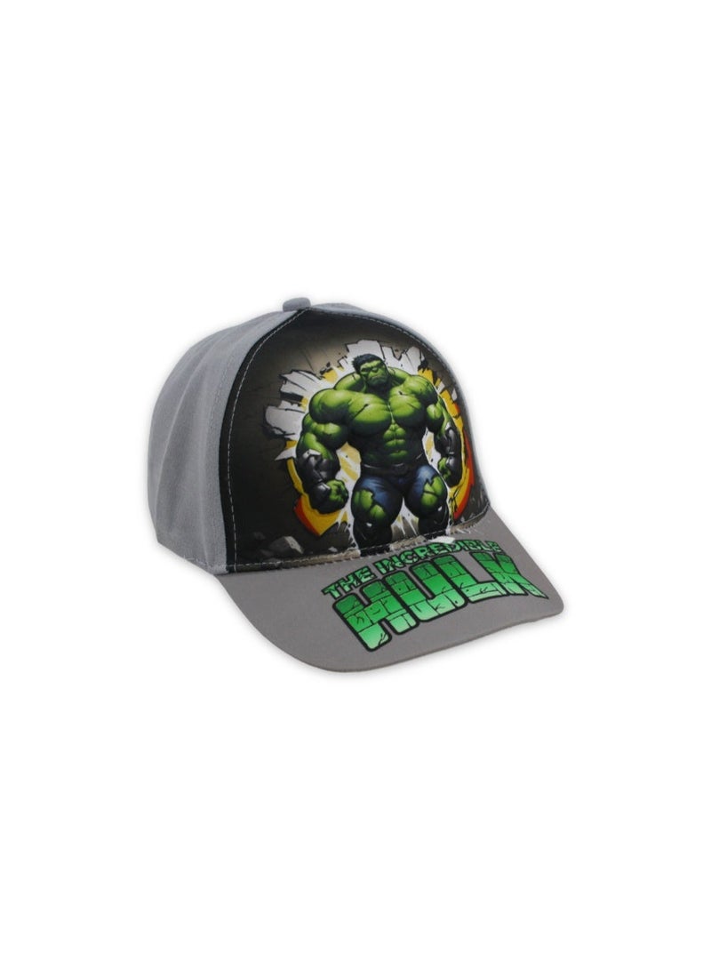Boys Cap – Grey with Hulk Print - Image 1