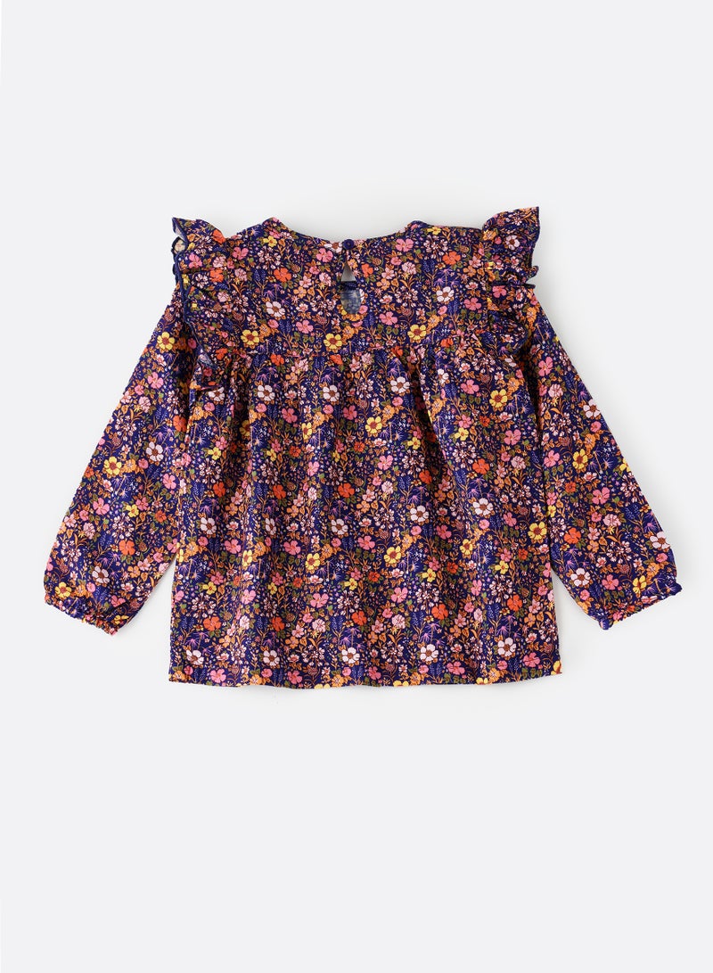 Jelliene Girls Floral Printed Blouse 100% Viscose, Soft and Flowy Blouse for Girls - Image 2