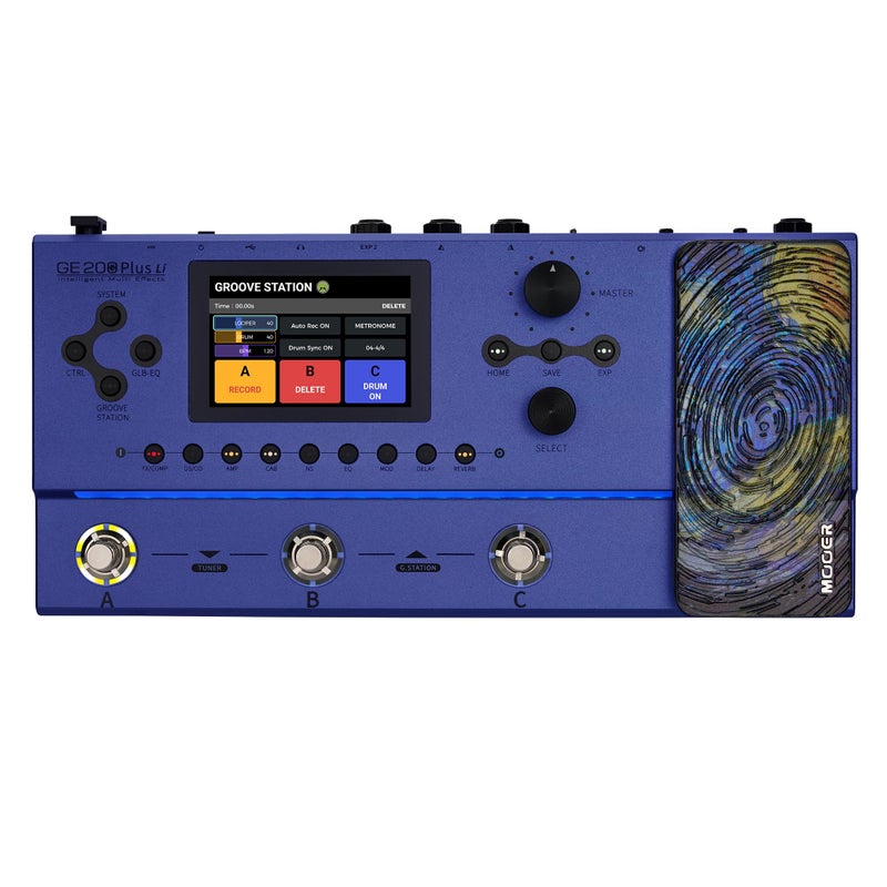 MOOER GE200 Plus Li Guitar MultiEffects Processor with Rechargeable Battery LED Ambient Light USB MIDI Control for Live Performance - Image 2