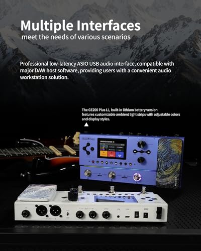 MOOER GE200 Plus Li Guitar MultiEffects Processor with Rechargeable Battery LED Ambient Light USB MIDI Control for Live Performance - Image 3