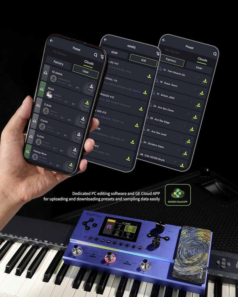 MOOER GE200 Plus Li Guitar Pedal - Intelligent Multi Effects Processor with Rechargeable Battery - Image 4