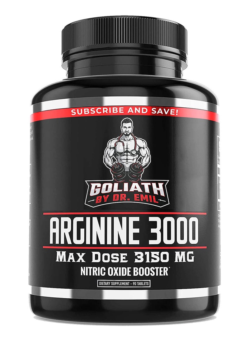 DR EMIL NUTRITION - مكمل غذائي من أكسيد النيتريك لنمو العضلات والأوعية الدموية 3150 مجم 90 قرصًا - Image 1