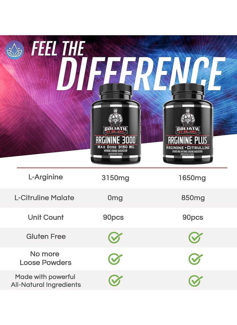 DR EMIL NUTRITION - مكمل غذائي من أكسيد النيتريك لنمو العضلات والأوعية الدموية 3150 مجم 90 قرصًا - Image 1