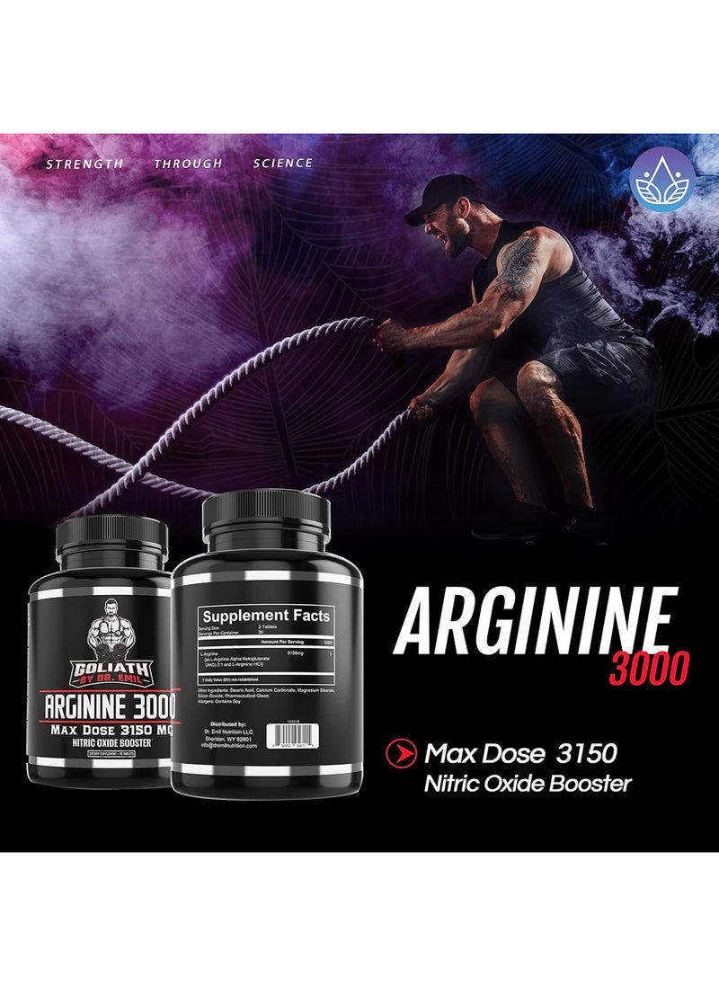 DR EMIL NUTRITION - مكمل غذائي من أكسيد النيتريك لنمو العضلات والأوعية الدموية 3150 مجم 90 قرصًا - Image 1