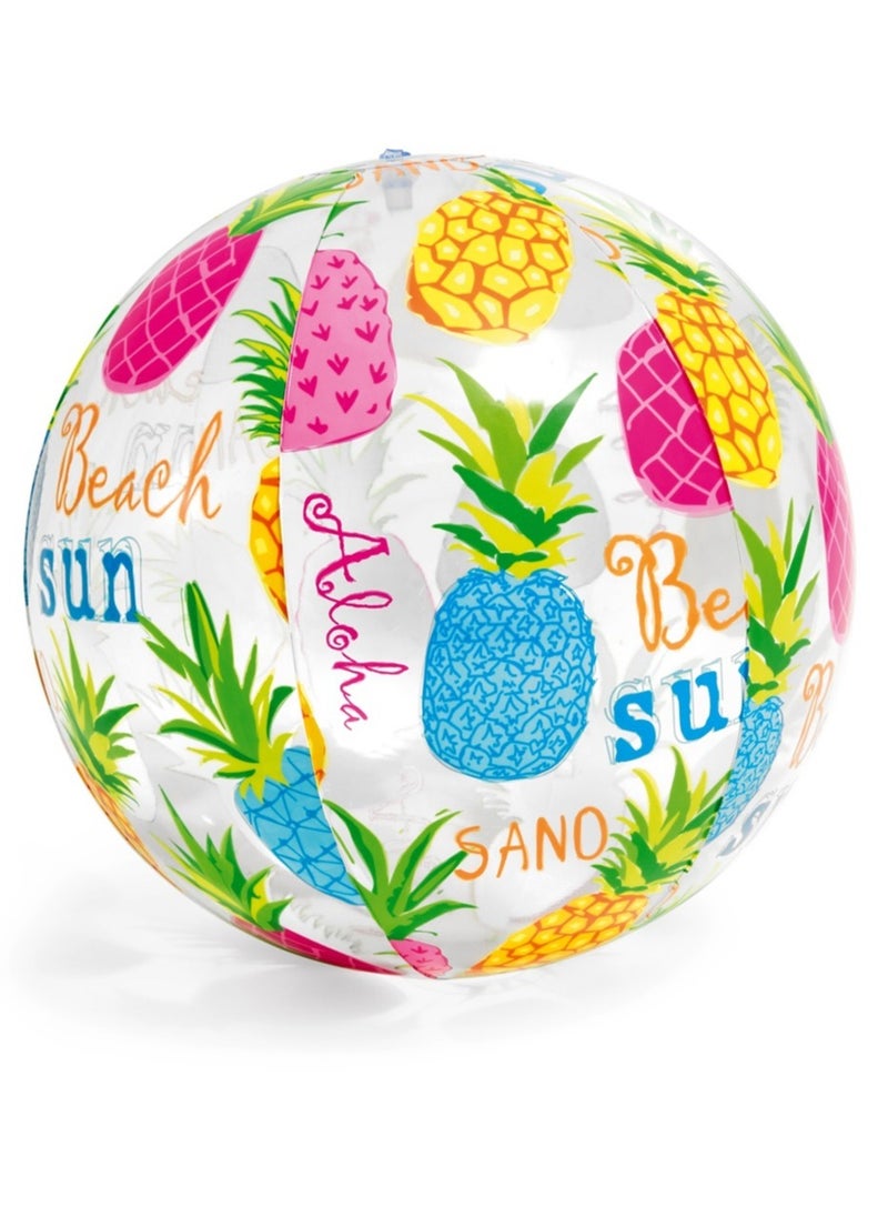 INTEX 59040NP-Inflatable Lively Print Beach Ball Pineapple Design, 51CM  - Image 1