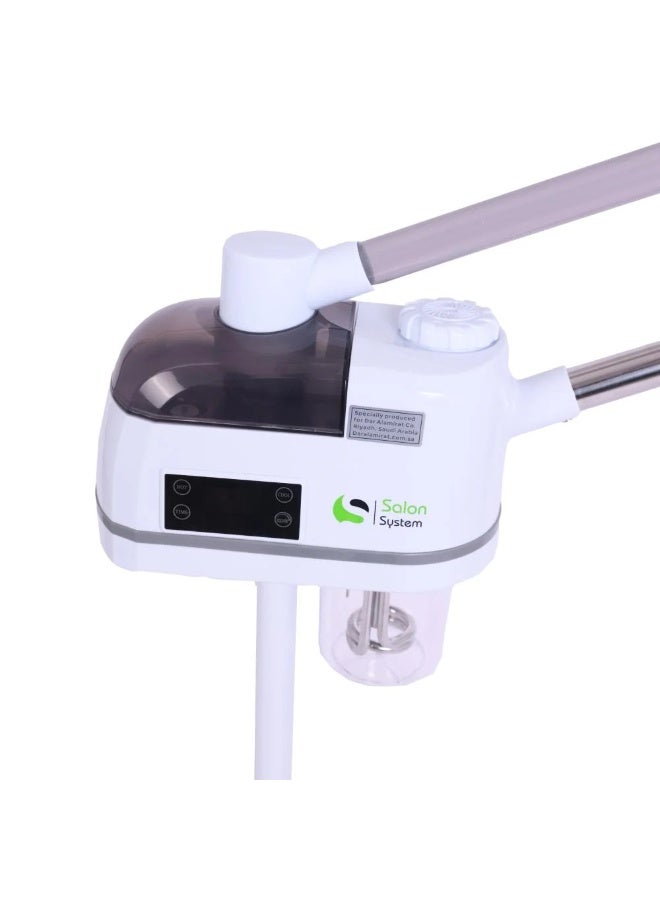 صالون سيستيم جهاز بخار للوجه 2*1 ساخن وبارد، شاشة LCD بيضاء - Image 3