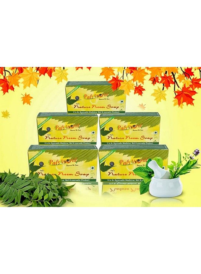Pal's World Soap Helps In Getting Relief From Dryness Dead Skin Cells Natural Nature Neem Bar (Pack Of 5) - Image 2