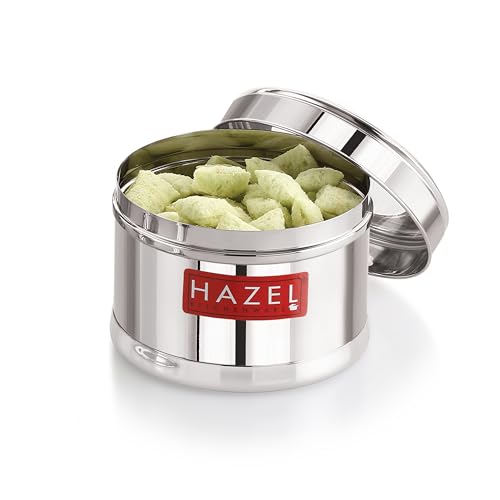 HAZEL Stainless Steel Masala Containers Set of 6 | 700ML Airtight See Through Lid | SS Kitchen Storage Boxes for Spices, Pulses, Dry Fruits - Image 2