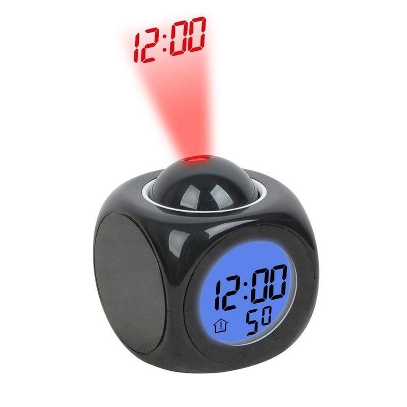 PARABRAHMA Plastic Digital LCD Projector Alarm Clock Wall Projection Voice Weather Station LED Temperature and Wake Up Projector for Bedroom StudentsProjection Clock - Image 1