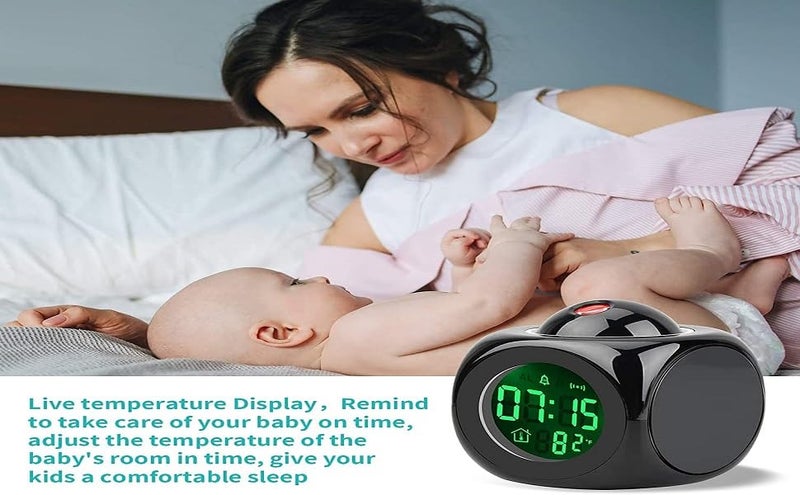 PARABRAHMA Plastic Digital LCD Projector Alarm Clock Wall Projection Voice Weather Station LED Temperature and Wake Up Projector for Bedroom StudentsProjection Clock - Image 4