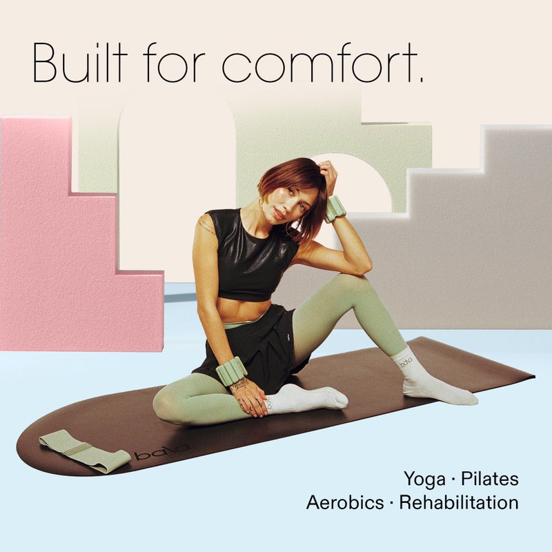 Bala Yoga Mat for Home Gym, 5mm (Sand) - Non Slip Exercise Mat for Home Workout, Stretching, Pilates, Aerobics & Floor & Fitness Work Out - Indoor Exercising Mat - Image 3