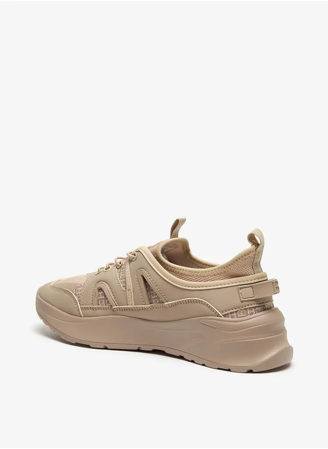 Flora Bella By Shoexpress Monogram Print  Low Ankle Slip-On Sports Shoes