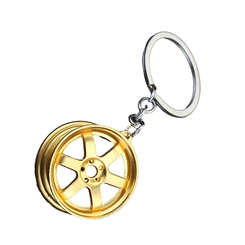 Elegant Yajin Keychain Alloy Car Wheel Shape Key Ring Ornament - Image 2