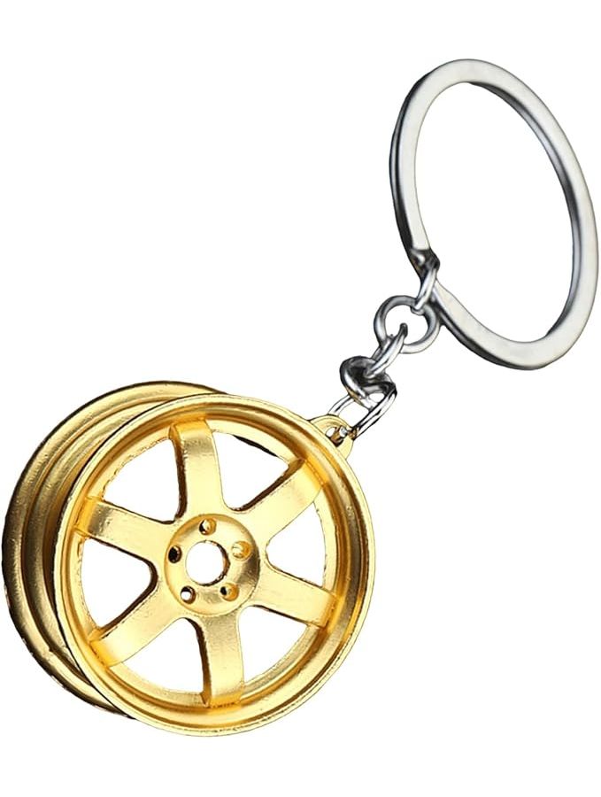 Elegant Yajin Keychain Alloy Car Wheel Shape Key Ring Ornament - Image 1