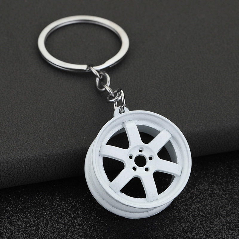 Elegant Yajin Keychain Alloy Car Wheel Shape Key Ring Ornament - Image 5