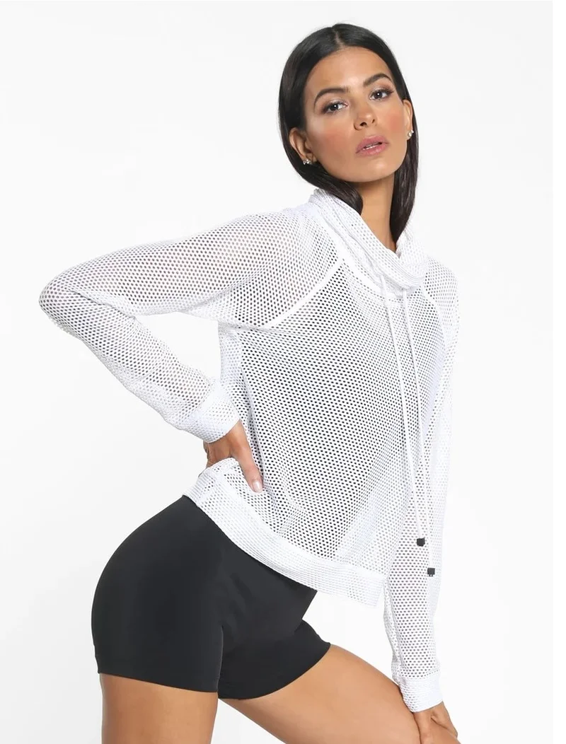 Koral Koral Active Pump Open Mesh Pullover-White A4089C45-S