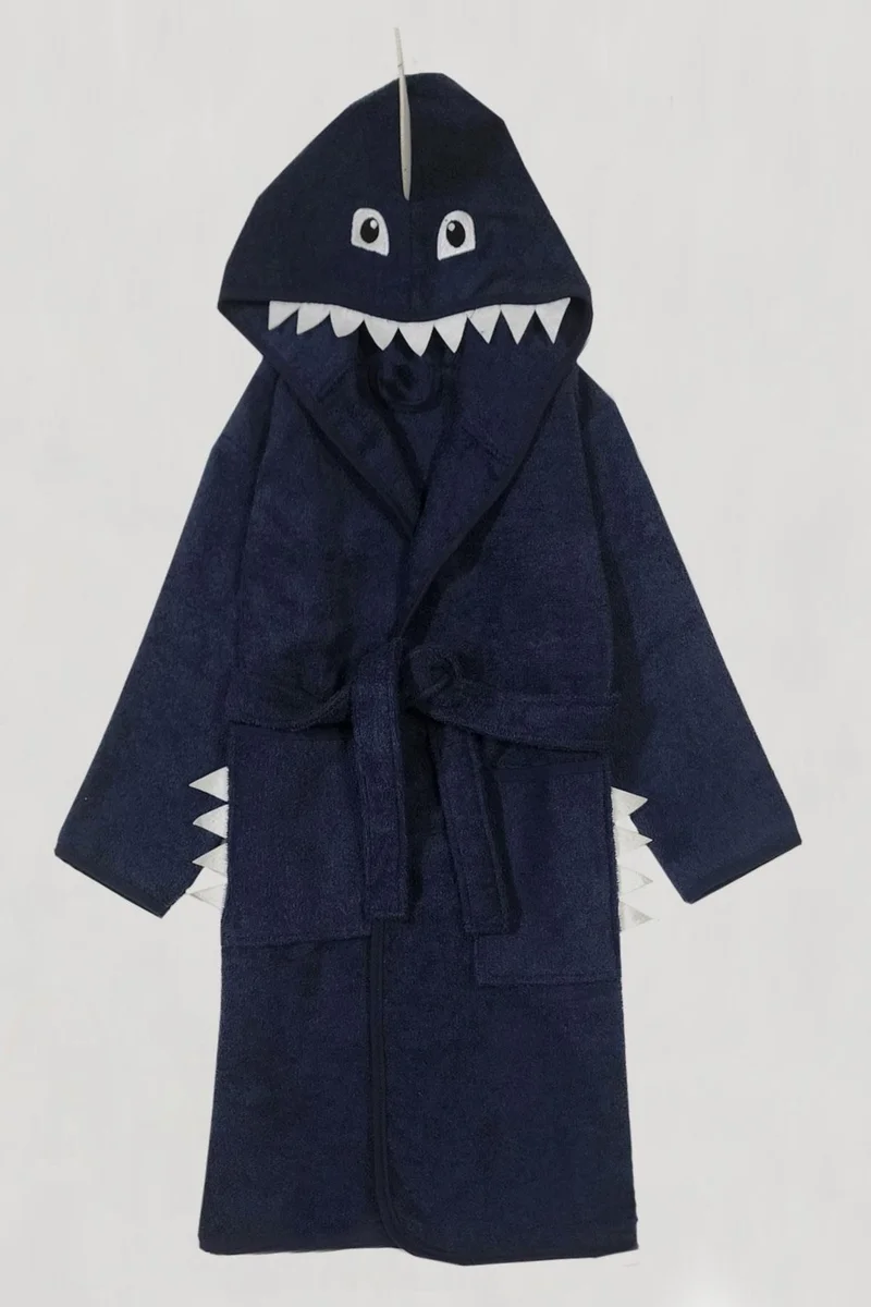 Cotenconcept Cute Cotton Kids Bathrobe with Hood and Figure