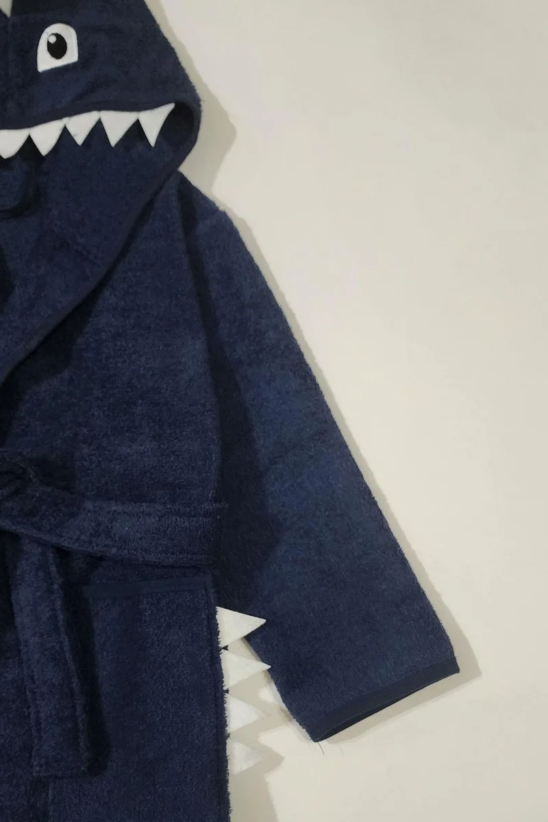 Cotenconcept Cute Cotton Kids Bathrobe with Hood and Figure