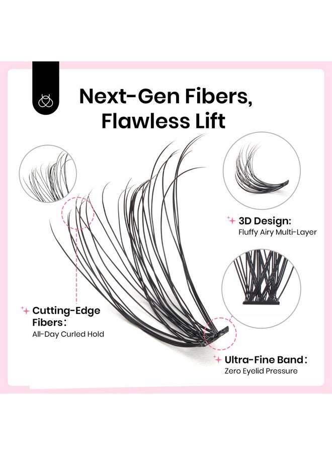 beetles Gel Polish - Beetles Lash Clusters 280pcs 30D False Eyelashes 8-16mm Wispy Individual Eyelash Clusters D Curl Natural Cluster Eyelash Extensions with Tweezers DIY at Home (C018, 30D, 8-16mm) - Image 1